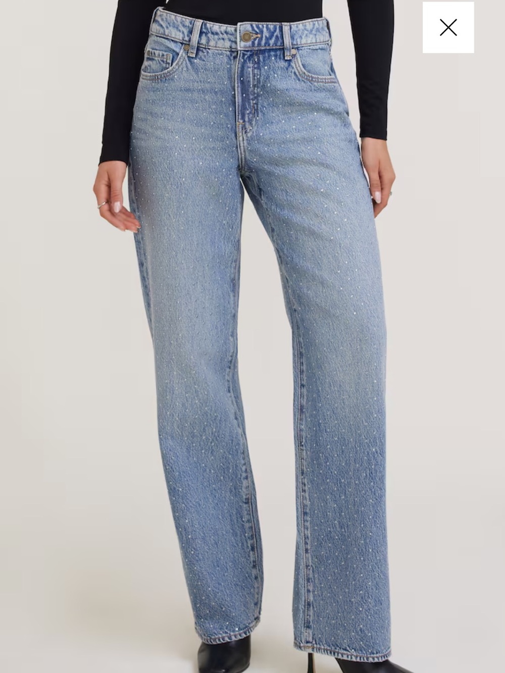 Dynamite Mika Rhinestone Mid Rise Relaxed
Straight Leg Jeans - Picture 3 of 7